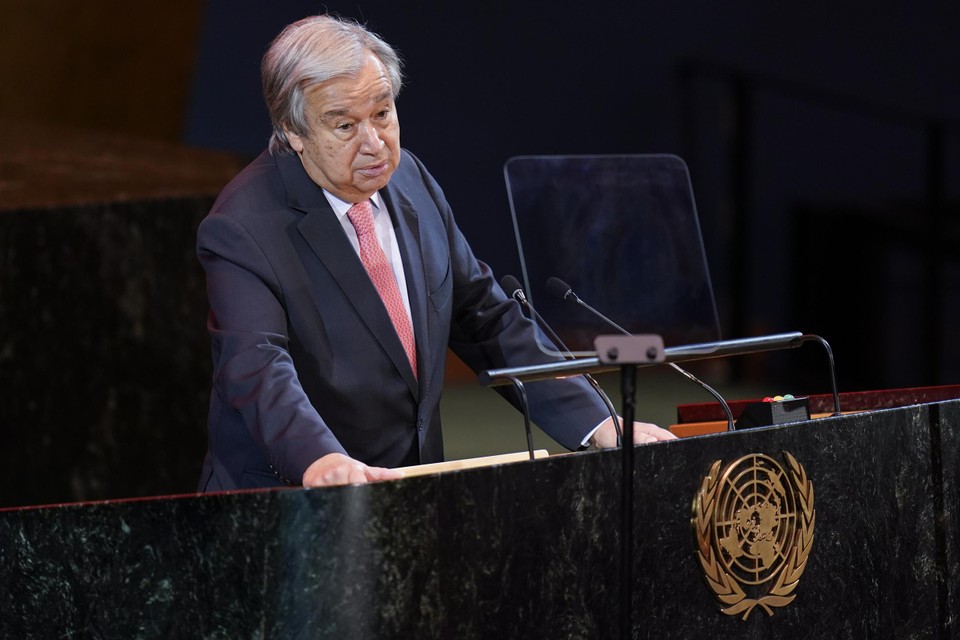 Guterres geeft toespraak bij aanvang van de VN-vergadering 