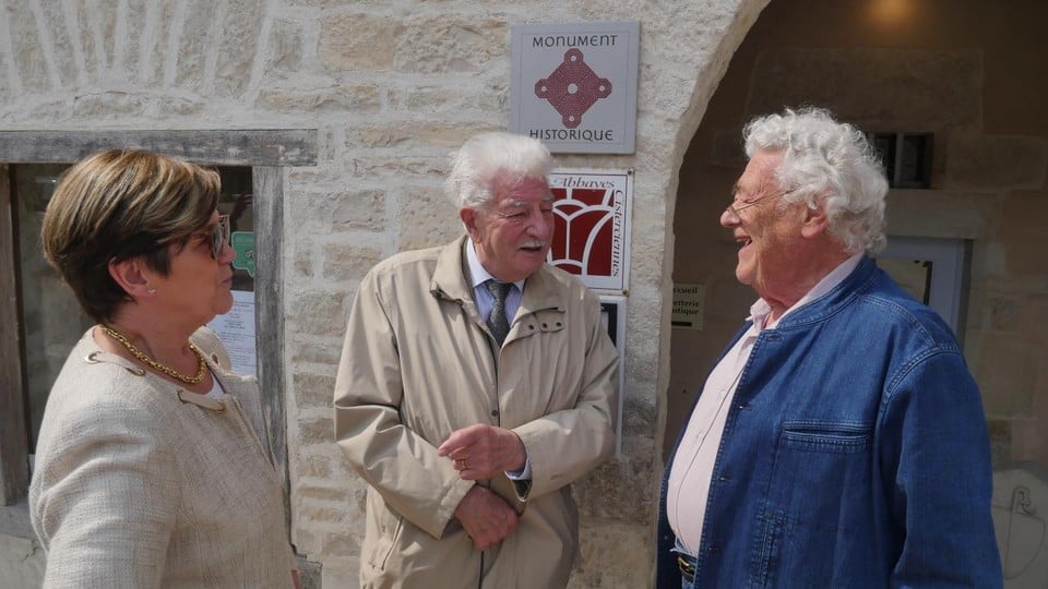Met Wim Van Lishout en Jean-François Leroux, voormalig president van het Europees Charter, in de abdij van Clairvaux