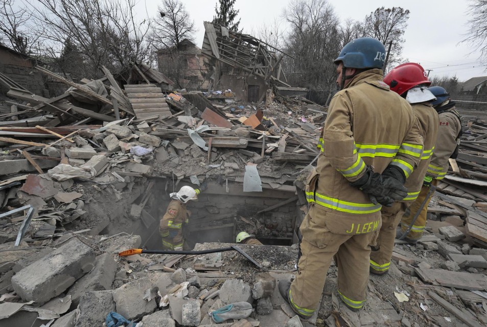 De schade in de Oekraïense stad Zaporizja is groot.