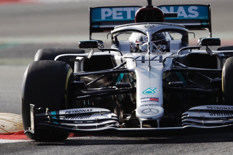 Lewis Hamilton in de Mercedes W11