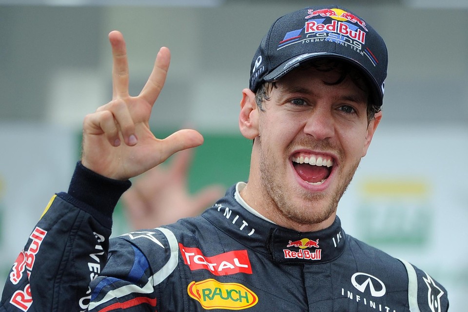 Bij zijn derde van vier titels met Red Bull. 