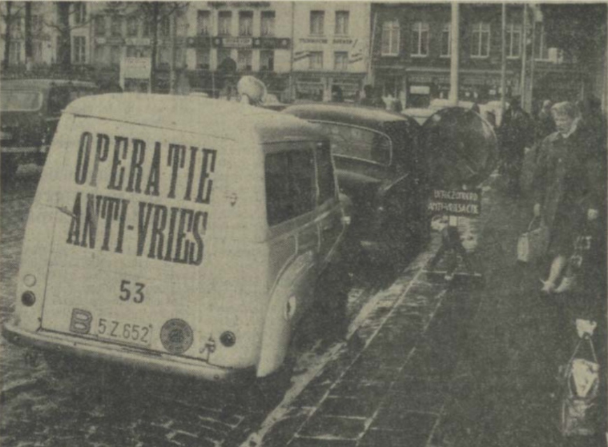 Operatie Anti-Vries zorgde onder andere voor een kolenterril op de Antwerpse Groenplaats. 