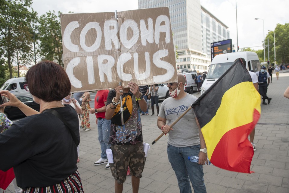 In augustus vond er ook al eens een betoging van Viruswaanzin plaats in Brussel. 