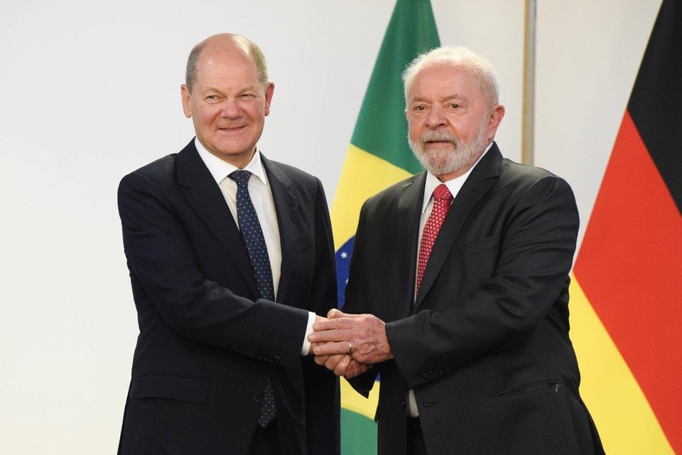 Duits bondskanselier Olaf Scholz ontmoette maandag Braziliaans president Luiz Inácio Lula da Silva.