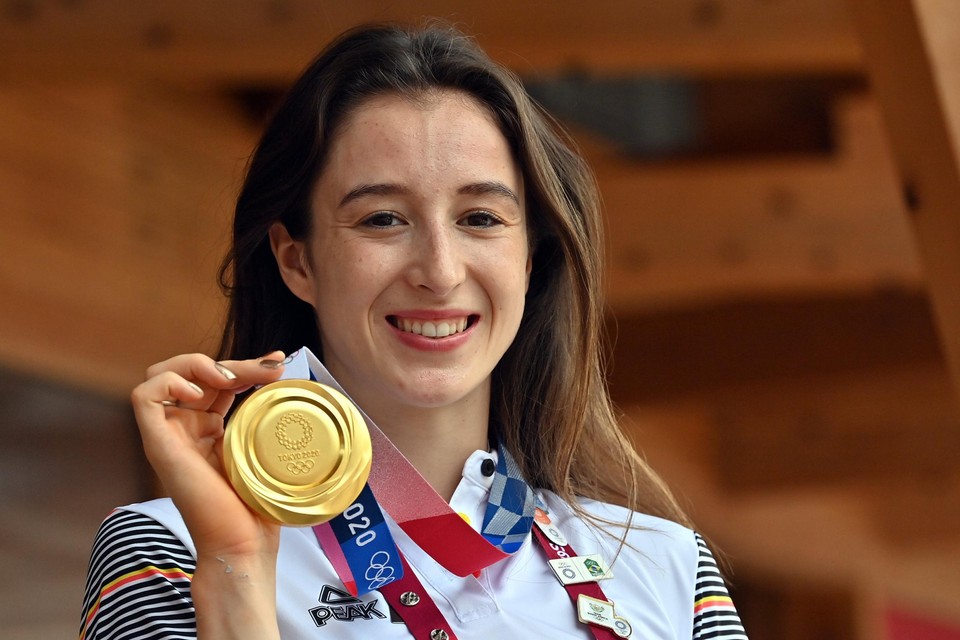 Nina Derwael, olympisch kampioene in 2021.