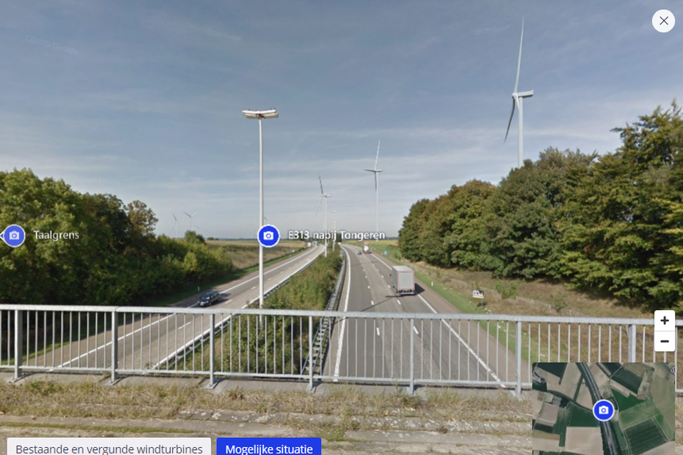 Als het Ventori-windpark vergund raakt, zullen er heel wat windmolens bijkomen in de buurt van de E313 ter hoogte van Tongeren en Riemst.