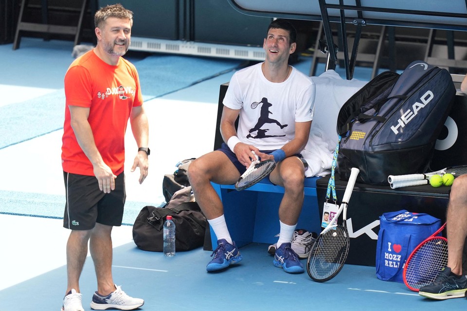 Djokovic ging vandaag ook weer trainen. 