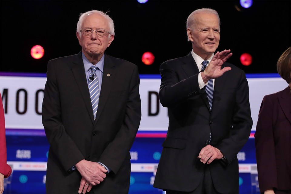 Bernie Sanders en Joe Biden. 