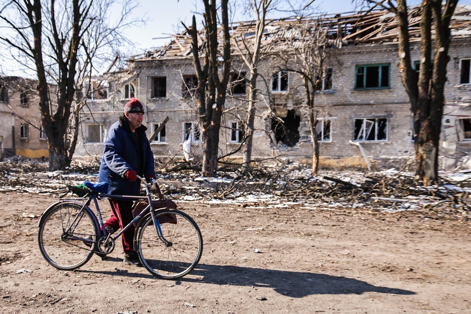 Oorlogsschade in de volksrepubliek Donetsk. 