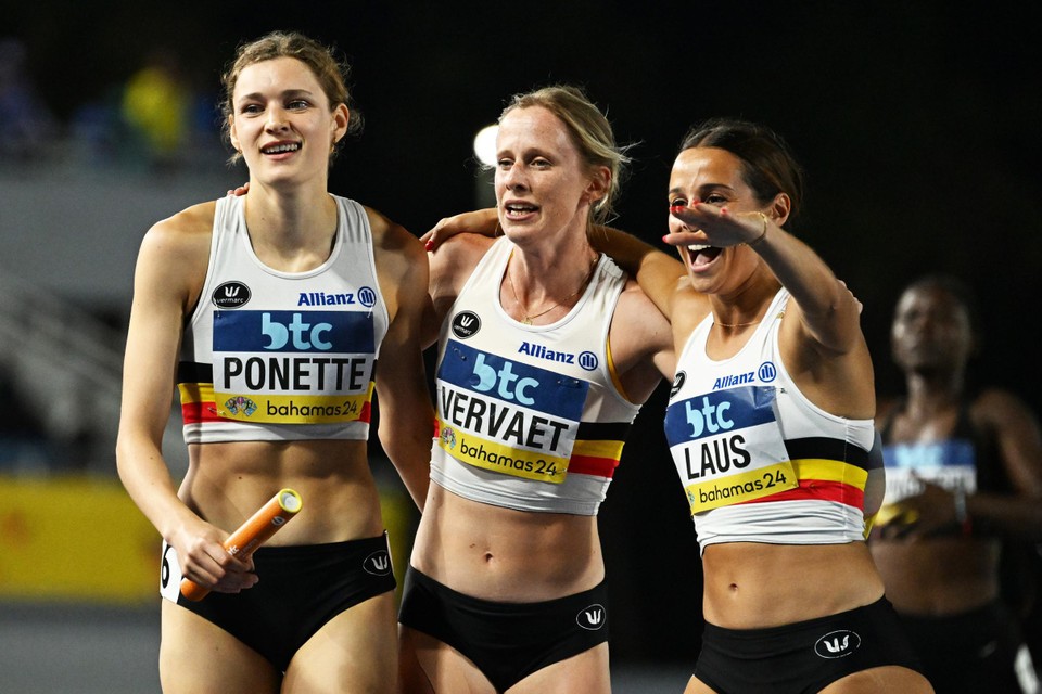 Vreugde bij Ponette, Vervaet en Laus na de olympische kwalificatie.