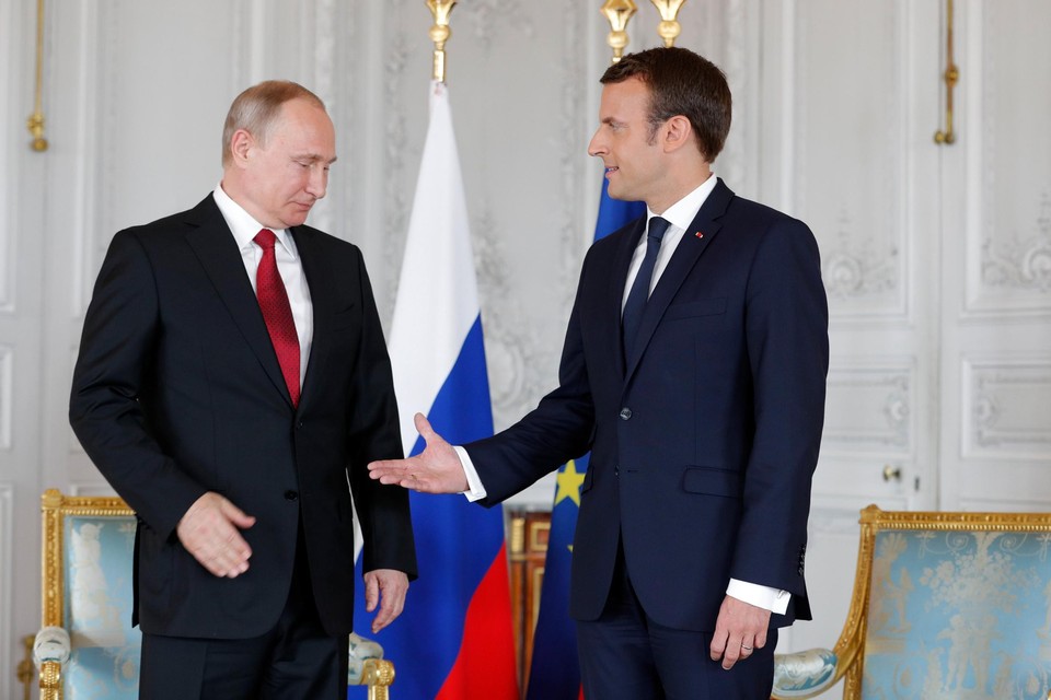 Archiefbeeld: Poetin en Macron. 