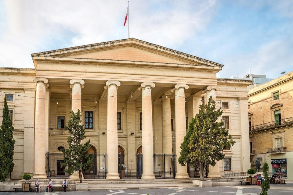 De rechtbank in de Maltese hoofdstad Valletta .