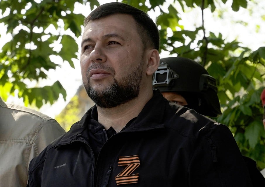 Denis Pushilin, leider van de separatisten in Donetsk. 