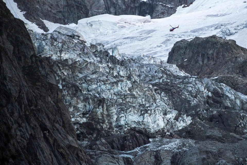 Een stuk van de gletsjer dreigde af te breken 