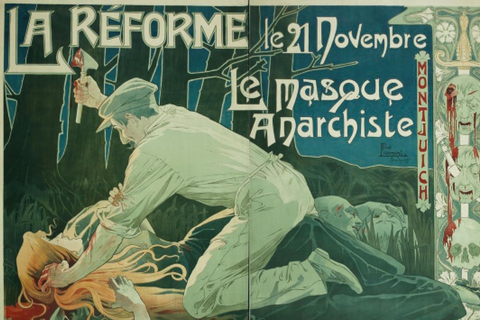Affiche voor ‘La Masque anarchiste’, voor Le masque ­anarchiste, ­Privat-Livemont, 1897.