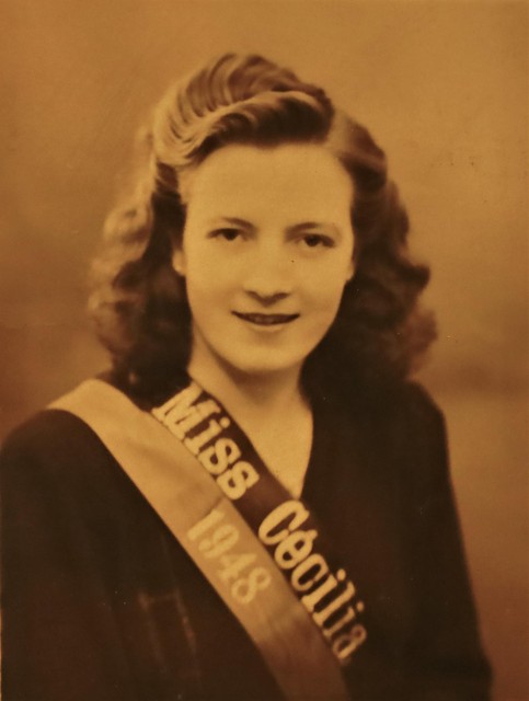 Netje als Miss Cécilia in 1948.
