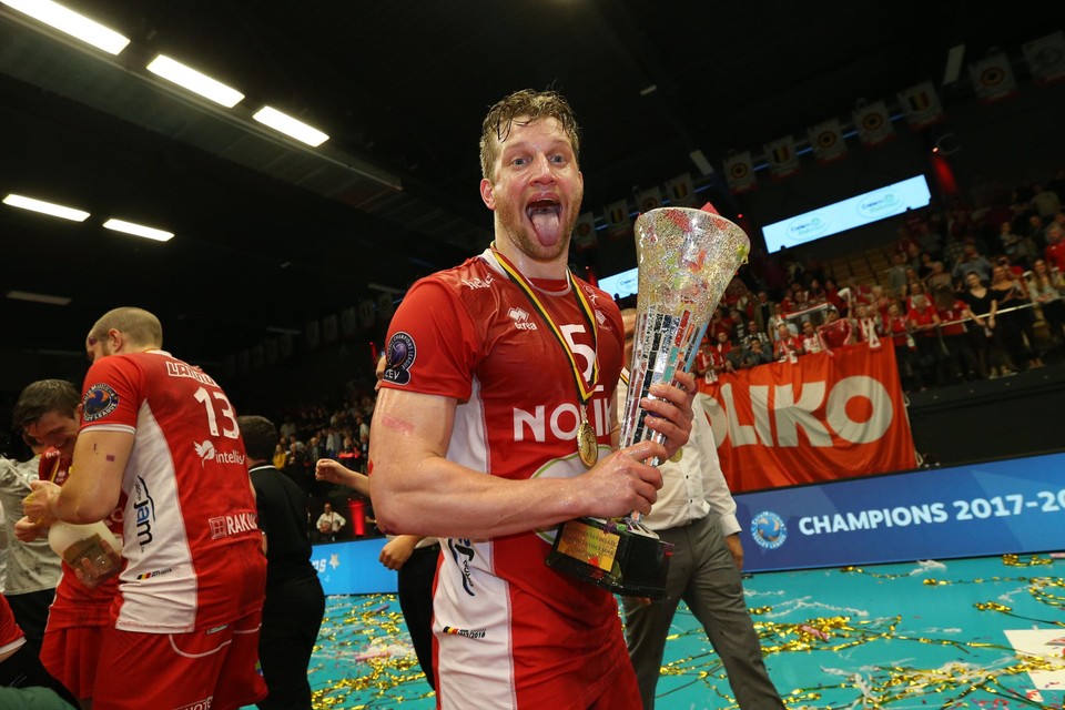 Jelte Maan won vijf titels (hier in 2018) met Maaseik.  