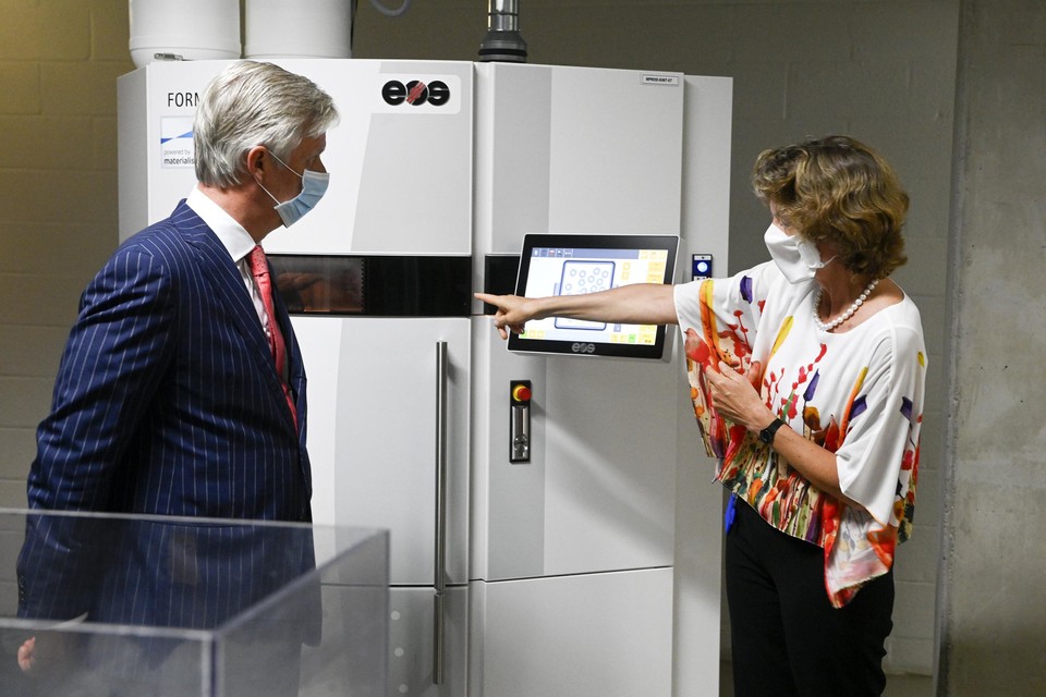 Koning Filip bezocht onlangs nog 3D-printspecialist Materialise, een van de bedrijven die door het rapport  als grote innovatoren worden bestempeld in de strijd tegen het coronavirus.. 