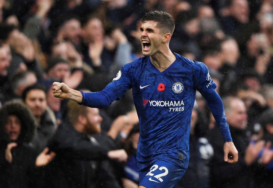 Christian Pulisic tegen Crystal Palace in 2019.