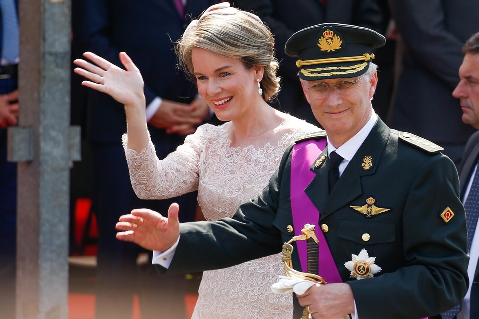 Koning Filip en koningin Mathilde. 