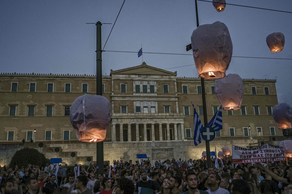In Athene werd er geprotesteerd.