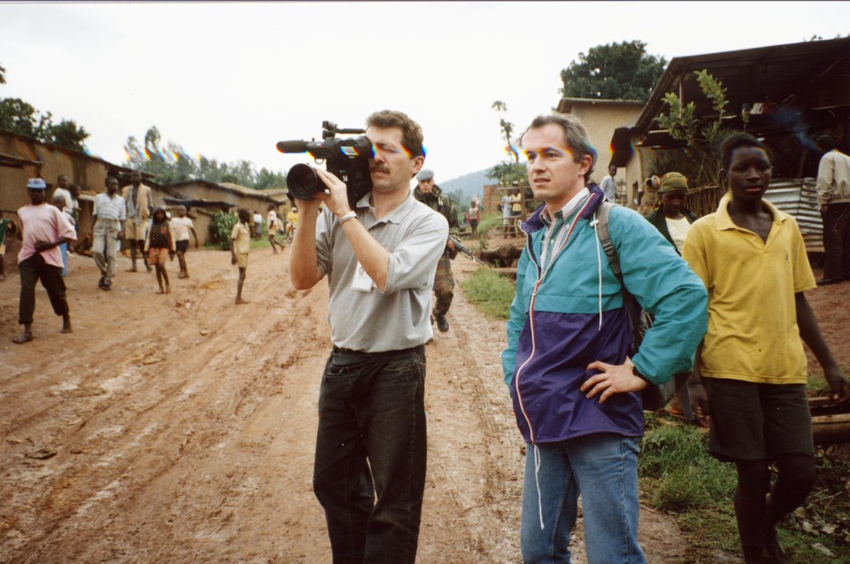 Op reportage in Rwanda in 1994.
