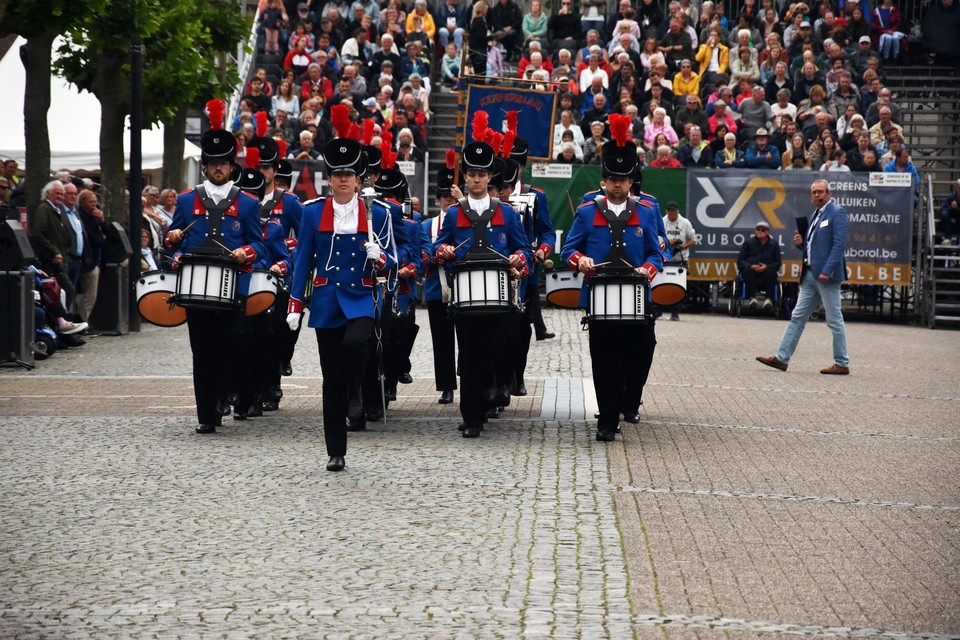 De hoogste score van het weekend werd behaald door de drumband van de Koninklijke Fanfare Kempenbloei Achel. 