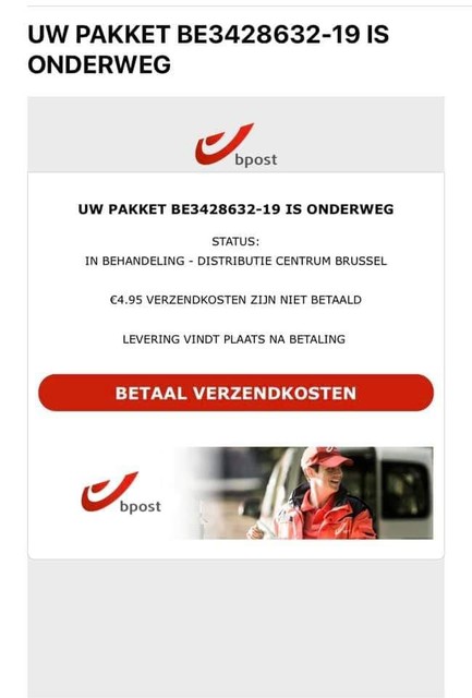 Verpletteren Noord Belegering Politie LRH waarschuwt voor nieuwe vorm van oplichting via mails van bpost  en PostNL (Hasselt) | Het Belang van Limburg Mobile