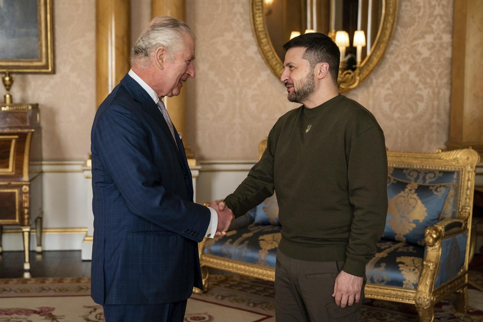 Na zijn speech ging de Oekraïense president ook even langs in Buckingham Palace waar hij Koning Charles ontmoette.