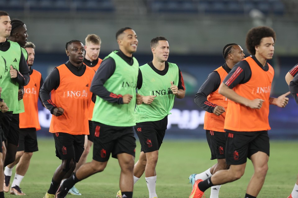 De Rode Duivels trainden donderdag een laatste keer voor de wedstrijd tegen Egypte. 