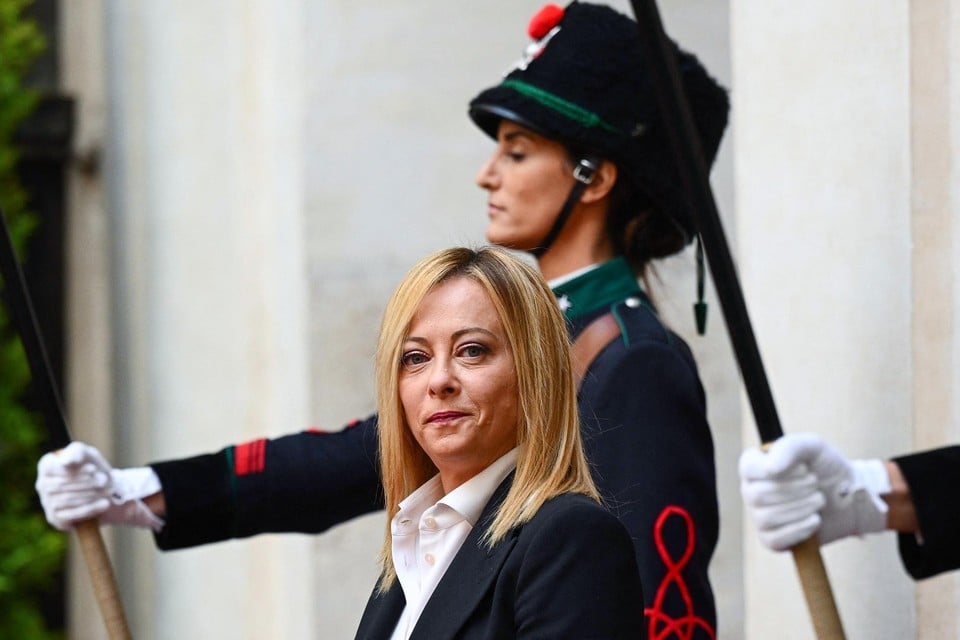 Premier Giorgia Meloni hield dinsdag haar regeringsverklaring in het parlement. 