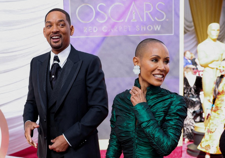 Will Smith en echtgenote Jada op de rode loper bij de Oscars.
