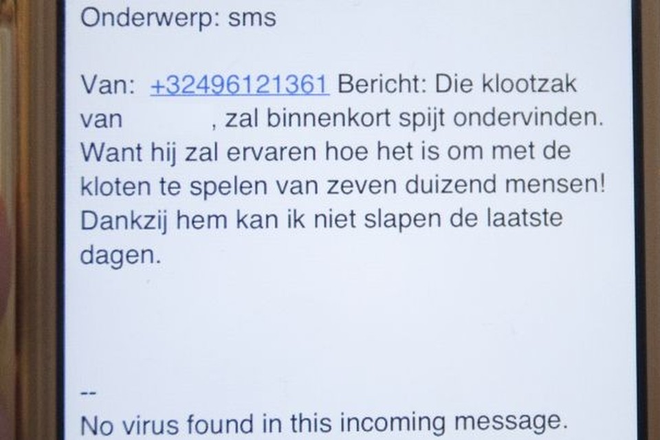 Sms Bewijst Bedreigingen Van Ozer Klootzak Zal Spijt Onder Het Belang Van Limburg Mobile
