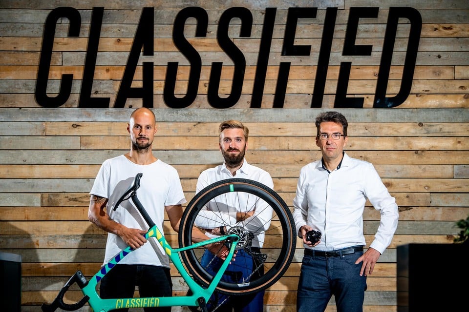 Tom Boonen, Mathias Plouvier en Roëll Van Druten, de oprichters van Classified Cycling. 