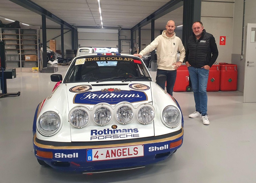 Tom Boonen met Bernard Munster en zijn Porsche.