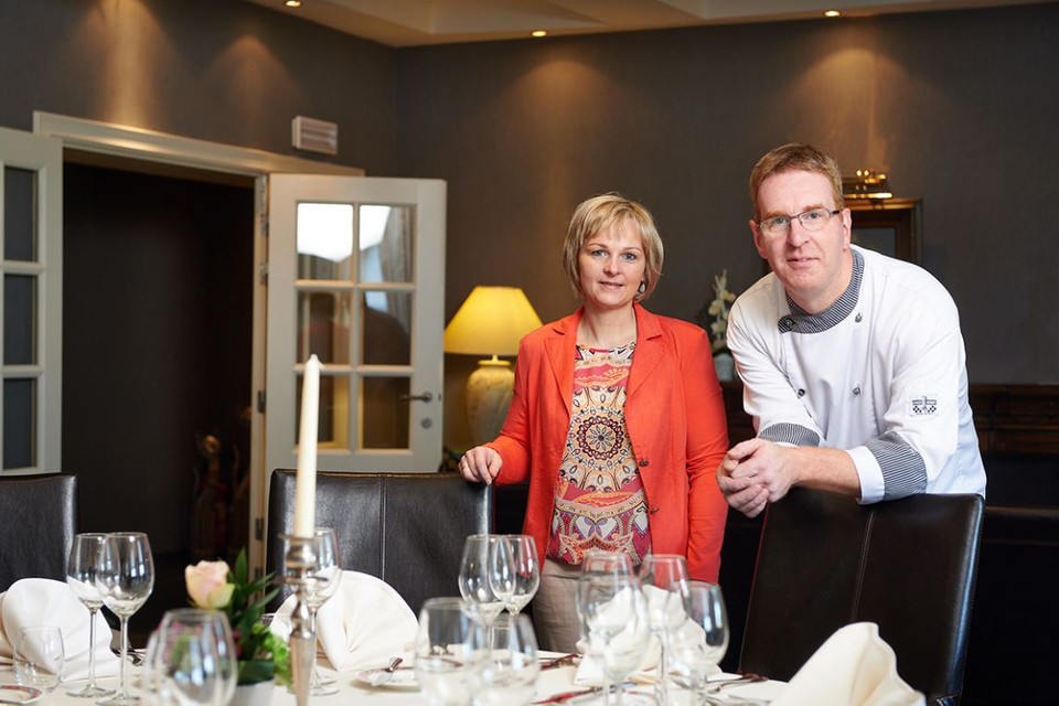 Chef Geert Boonen en zijn vrouw Anne in betere tijden in hun restaurant
