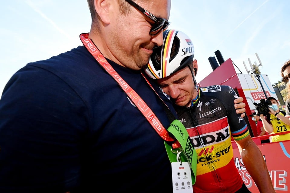 De Belgische kampioen kwam zaterdag in tranen over de streep na zijn knappe zege.