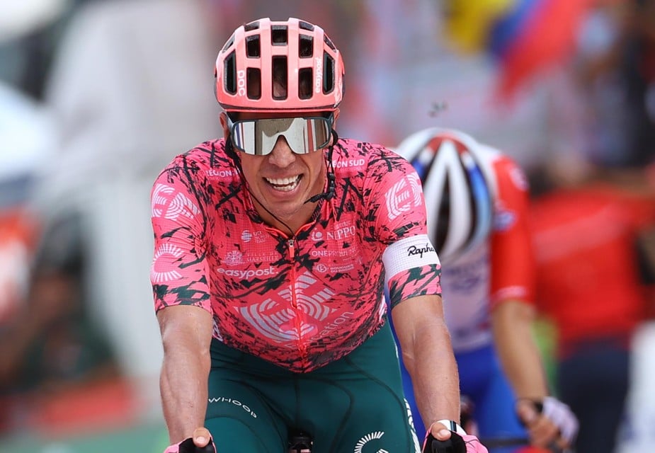 Rigoberto Uran won een rit in de Vuelta. 
