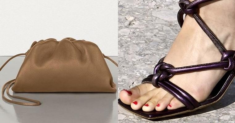 De Pouch Bag en sandalen met vierkanten zool 