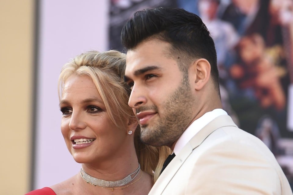 Britney Spears en haar verloofde Sam Asghari. 
