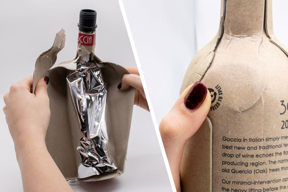 Zo scheid je de verpakking als de fles leeg is.