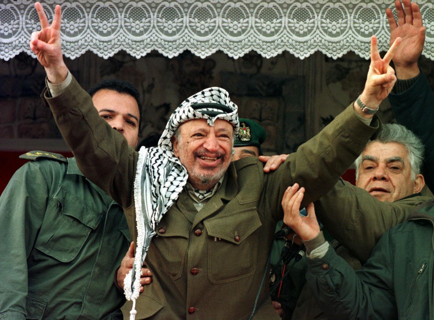 Wijlen Yasser Arafat, de bekendste PLO-leider. 