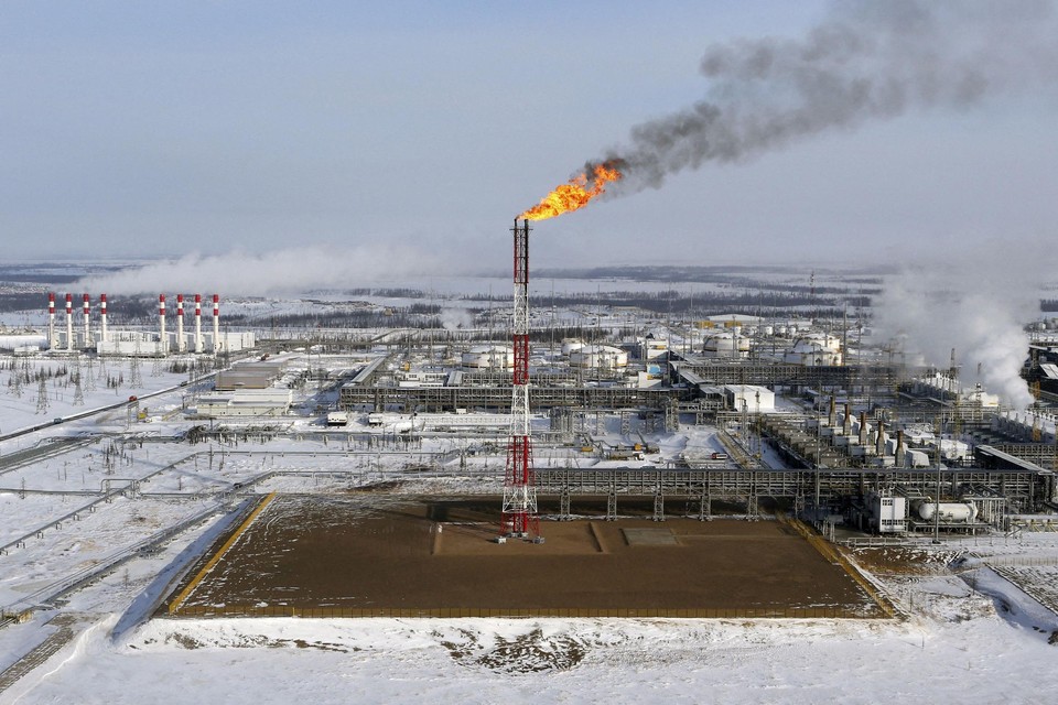 Een olieveld in Siberië. 