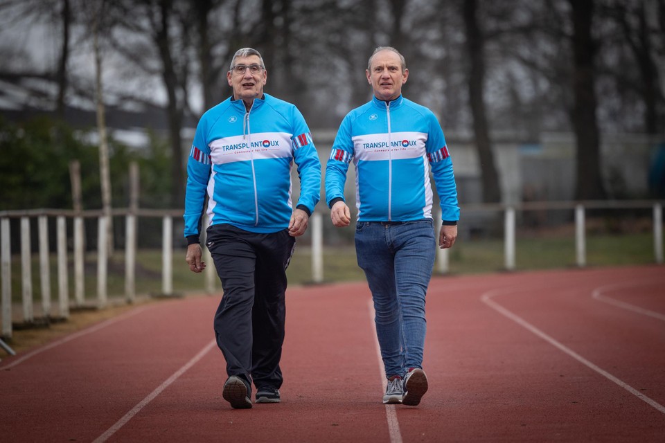 Bilzenaar Karel Peumans en Zonhovenaar Marc Vangeneugden. “In 2025 vinden de Transplant Games normaal plaats in Leuven. Dan is Perth toch net iets spectaculairder.”