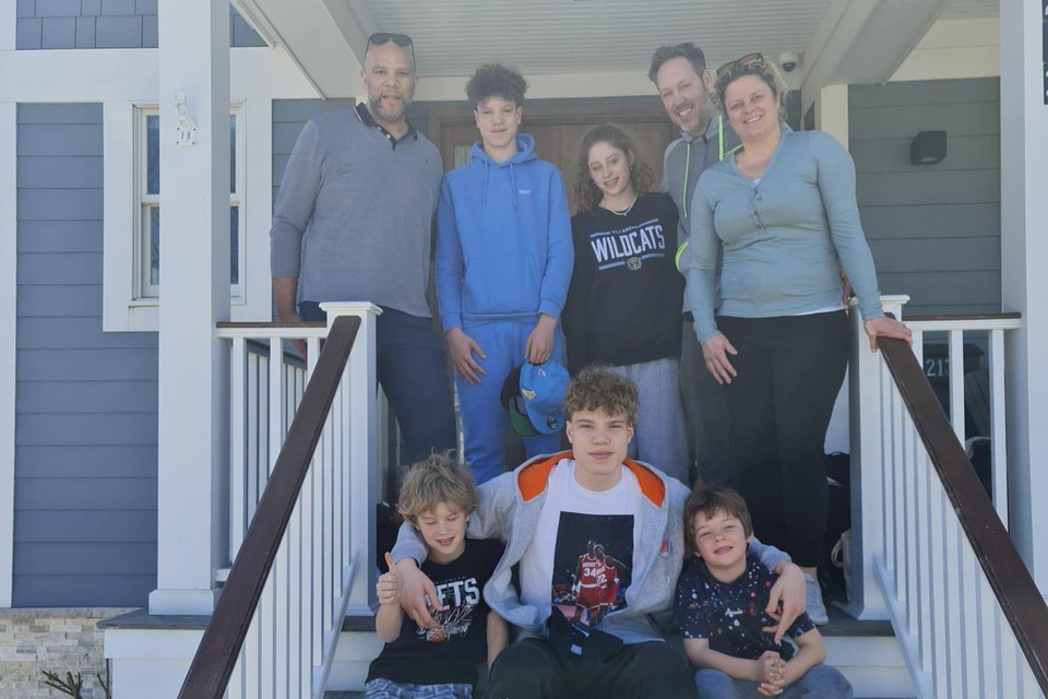 De familie Hodge op bezoek bij het gezin Lynch-Clijsters in New Jersey. 