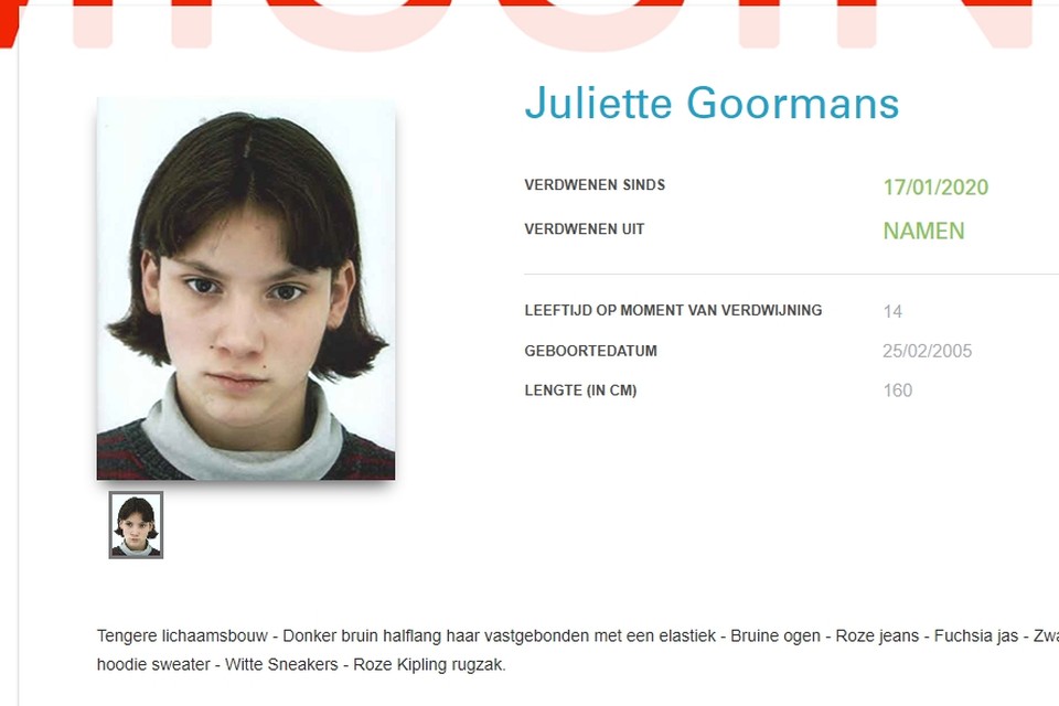 Meisje van 14 jaar verdwijnt in Namen 