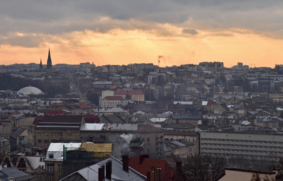 De skyline van Lviv. 