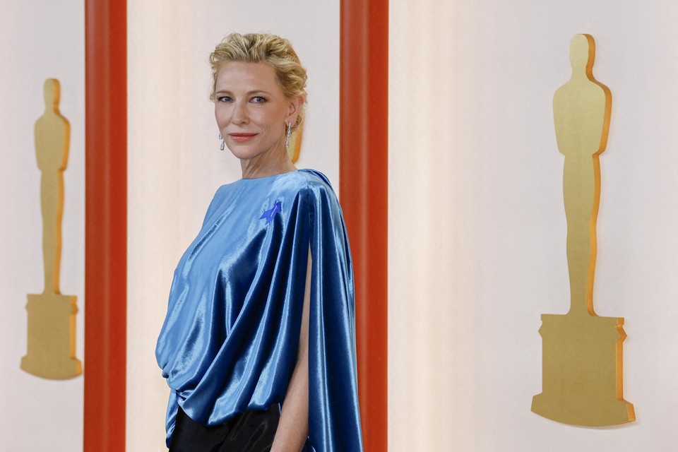 Cate Blanchett droeg het blauwe lintje op haar blauwe top