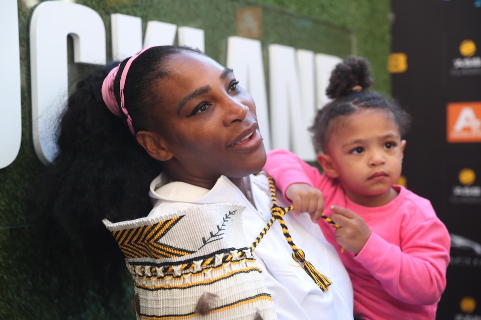 Serena Williams met dochter Olympia 