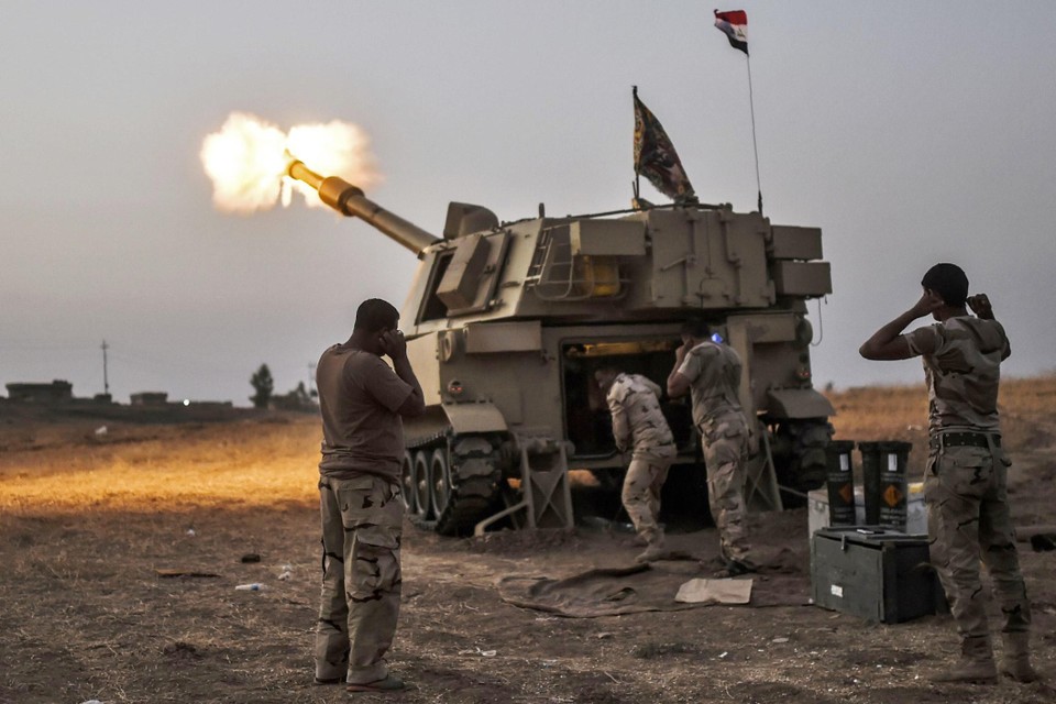 Gebruik van een M109 in Irak 